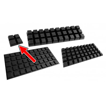 Set van 100 stootdopjes (20x20x8 mm, zwart, trapezium) Set van 100 stootdopjes (20x20x8 mm, zwart, trapezium)
