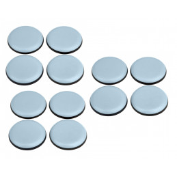 Set van 12 antikras meubelbeschermers (rond, 40 mm, PTFE)